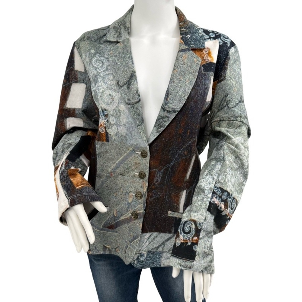 SIMPLY‎ ART BY DOLCEZZA XL Blazer Multicolor Abstract Artistic Button Up Jacket